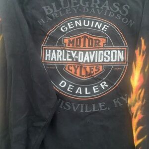 Harley-Davidson Black and Orange Flame Shirt